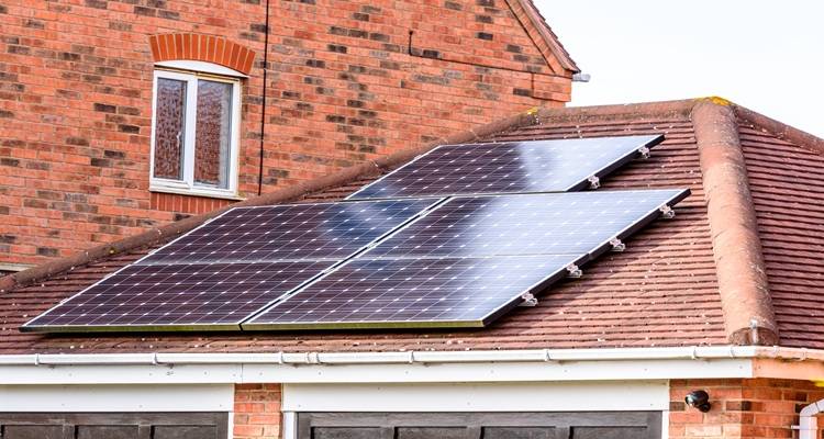 solar panels on roof