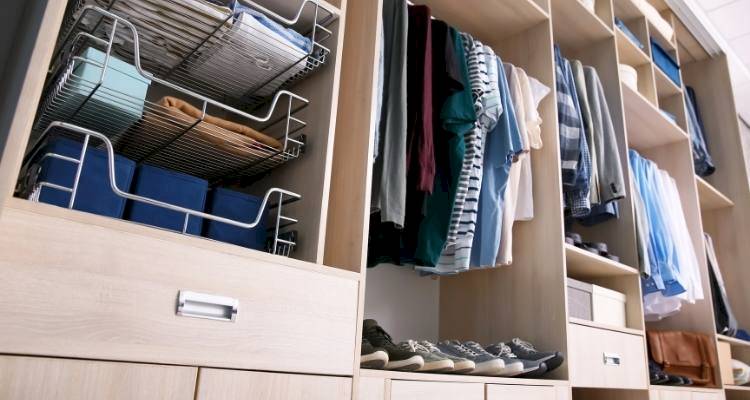 built-in wardrobe space in bedroom