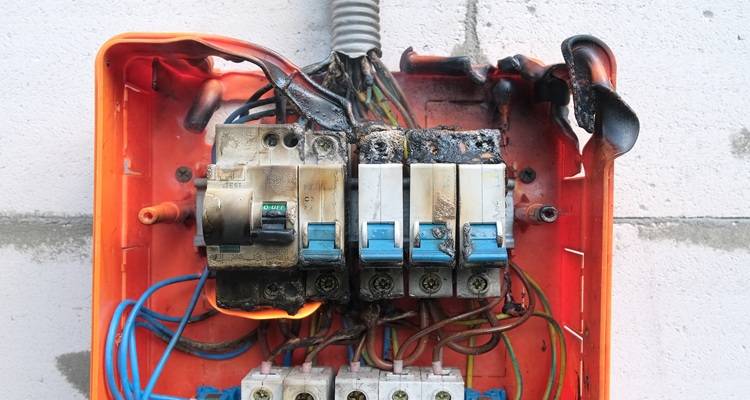scorched consumer unit