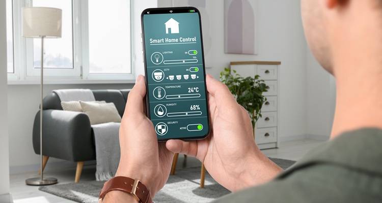 man holding phone smart apps