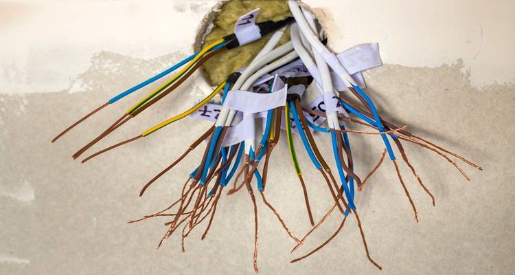 hole ceiling wires hanging out