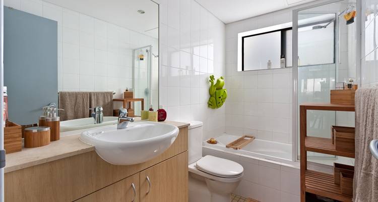 bathroom white tiles