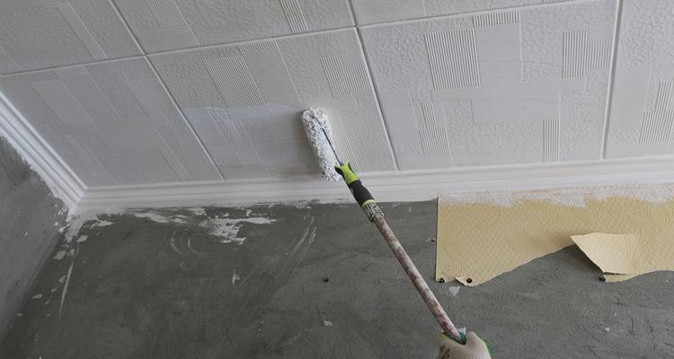 roller painting tiles