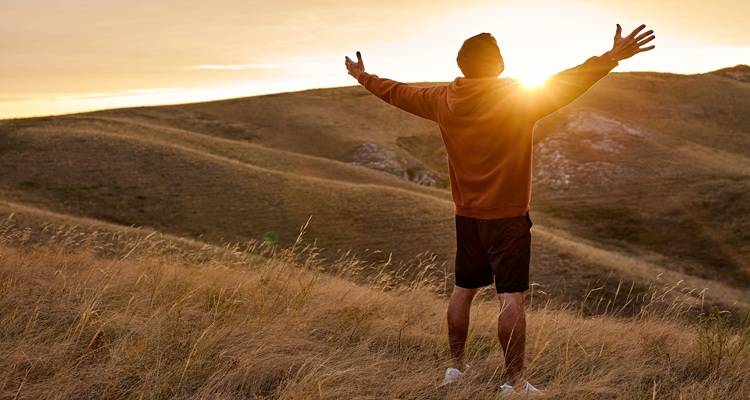 man stood on hill