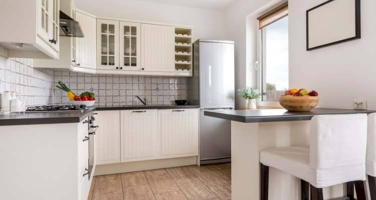 White kitchen with painted doors