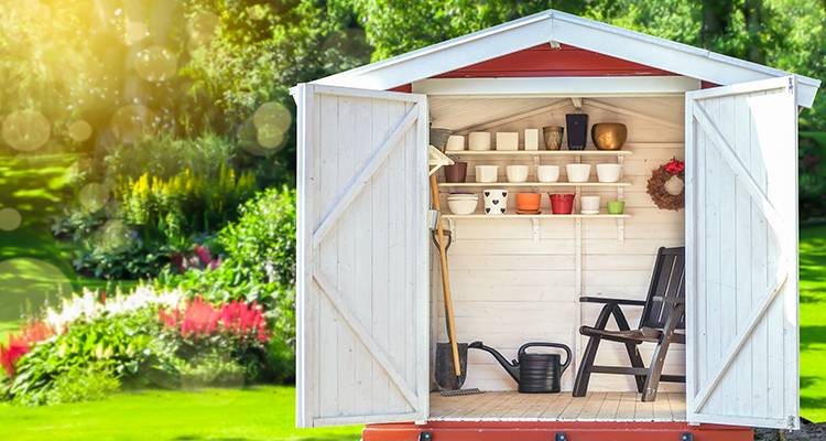 tidy garden shed