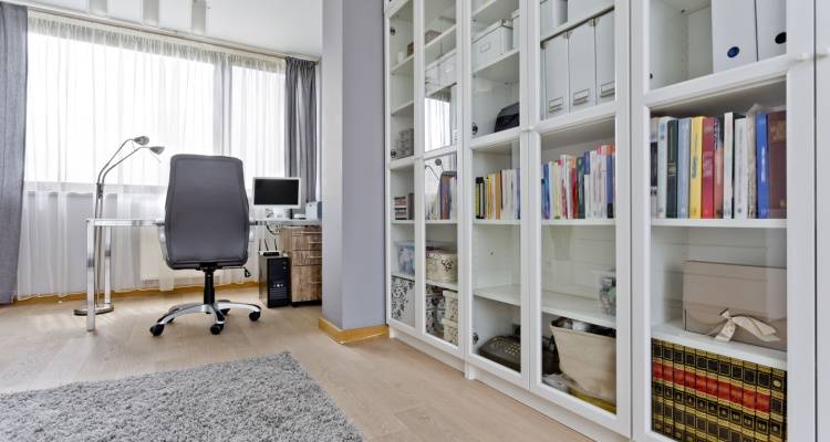 storage shelves in office