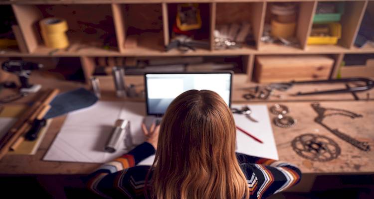 woman searching internet