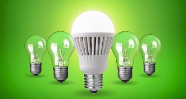 old style bulbs and an LED bulb