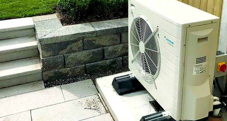 Outside ground source heat pump