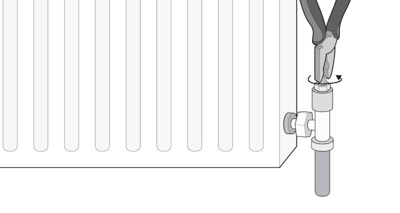 how to isolate a radiator with a lockshield valve step 3