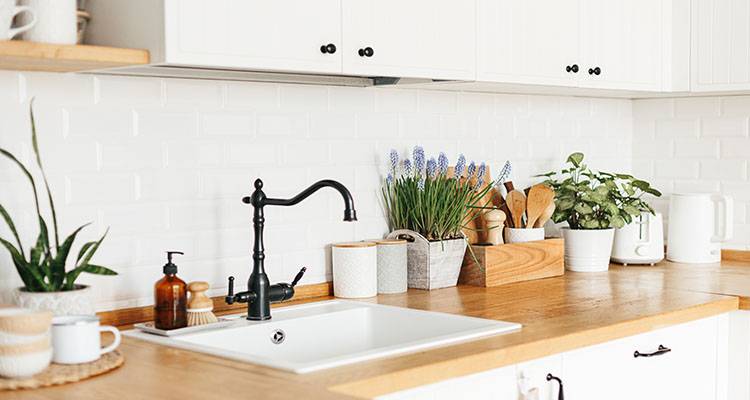 kitchen counter and sink