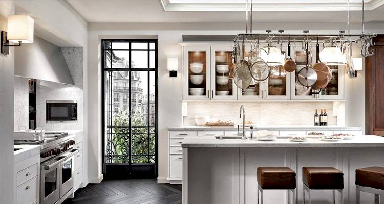 White kitchen with island