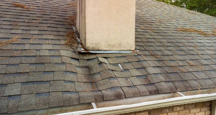 water damage on roof