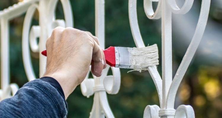 painting metal fence