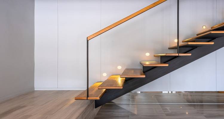 staircase with glass