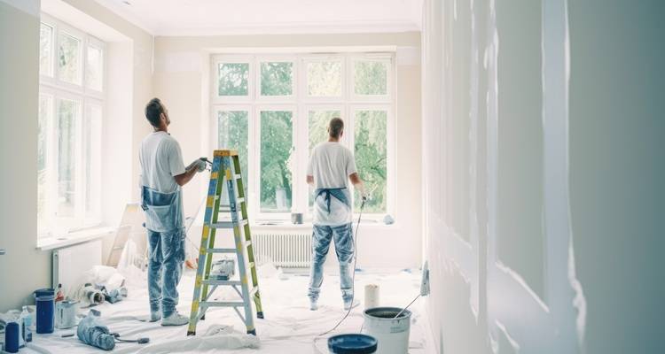 two men decorating