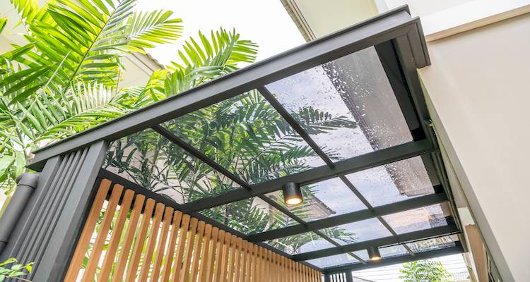 aglass roof porch