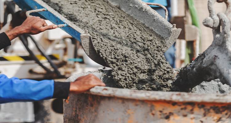 pouring concrete