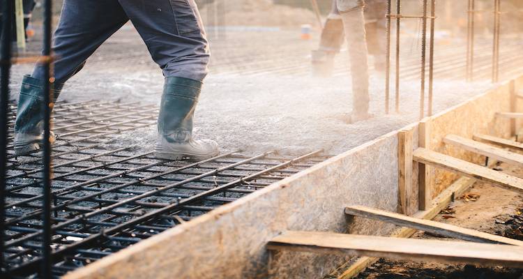 concrete slab pouring