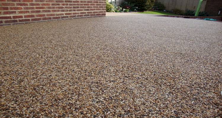 Brown resin driveway