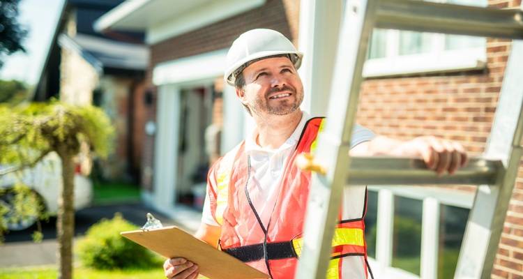 Man looking at roof