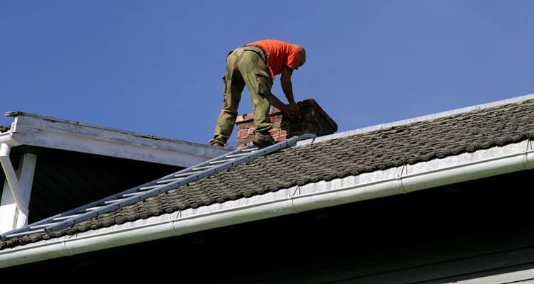 Man on roof