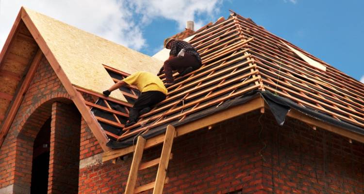 person on new roof