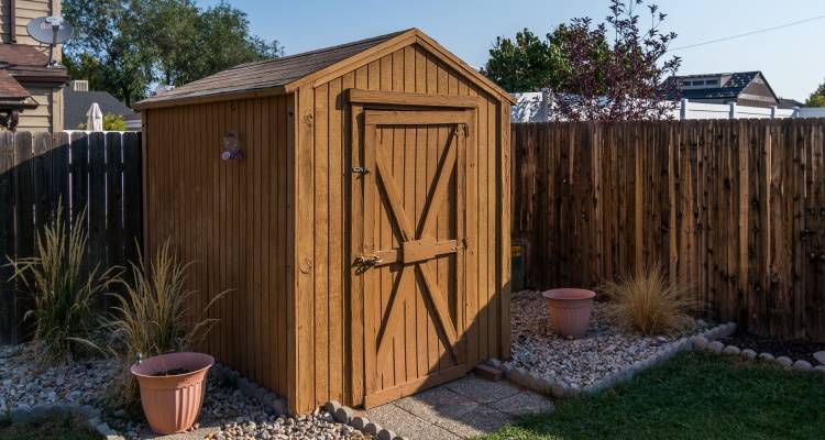 back garden wooden shed