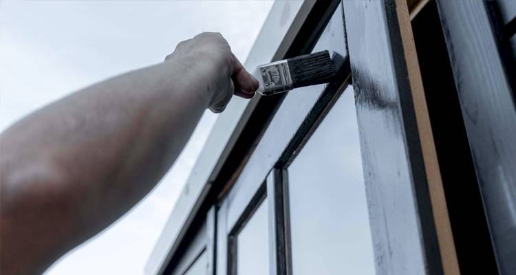 Painting a shed