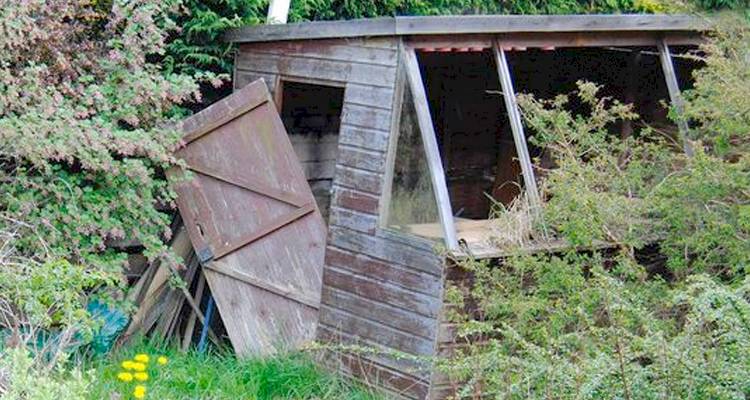 Damaged shed