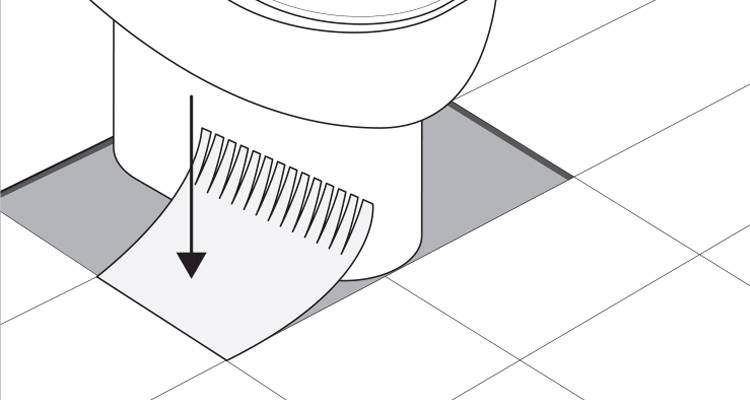 how to tile around a toilet step 3