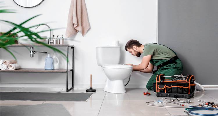 installing toilet