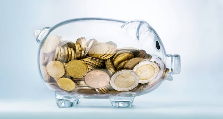 piggybank and coins image