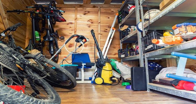 cluttered full shed
