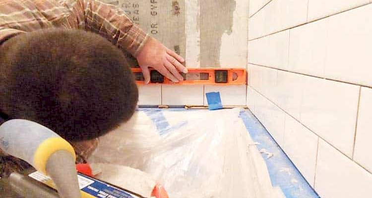 Tiling a shower