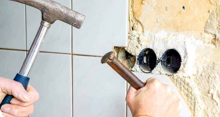 Hammering wall tiles