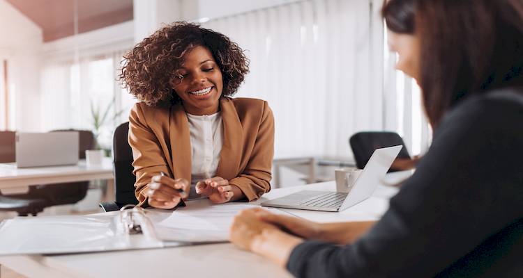 business meeting between two women image