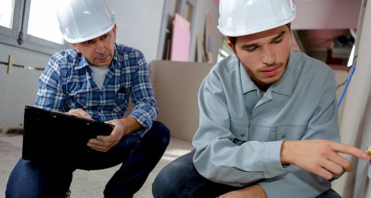 Tradesmen in White Hardhats