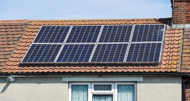 solar panels on roof