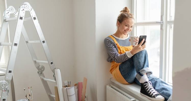 woman using phone