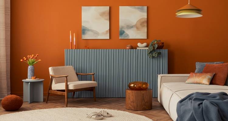 orange living room