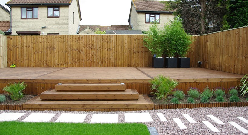 Decking area with steps