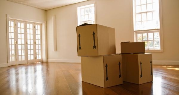 moving boxes in an empty room