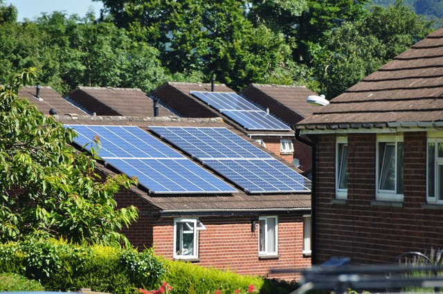 Solar pannels on a house roof