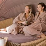 two ladies relaxing in a spa