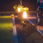 Driveway with lights