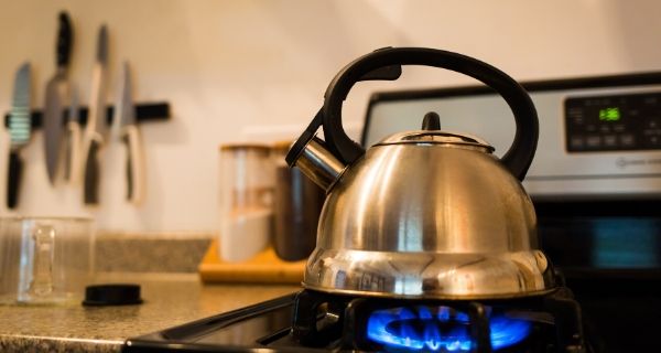 Kettle boiling on a hob