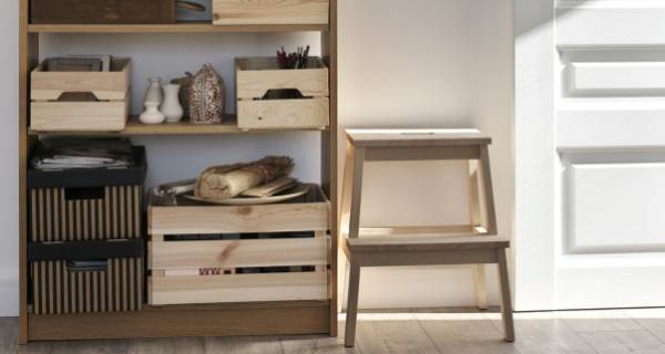 storage on a shelf unit
