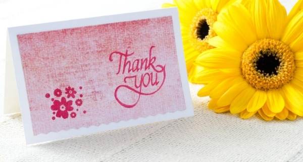 thank you card and sunflower